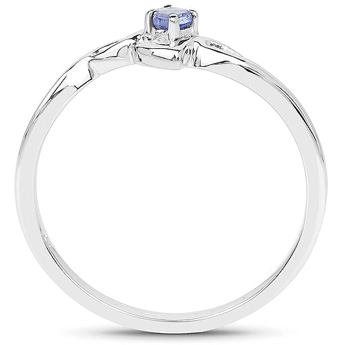 0.07 Carat Genuine Tanzanite .925 Sterling Silver Ring  DestGlow