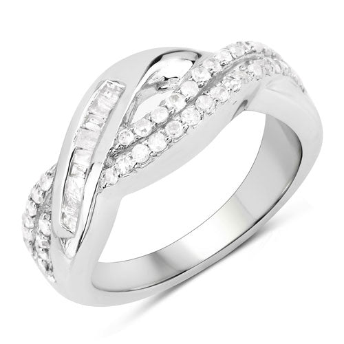 0.47 Carat Genuine White Diamond .925 Sterling Silver Ring by Bids.com