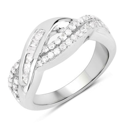 0.47 Carat Genuine White Diamond .925 Sterling Silver Ring by Bids.com
