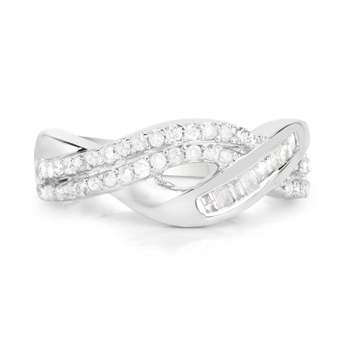 0.47 Carat Genuine White Diamond .925 Sterling Silver Ring by Bids.com