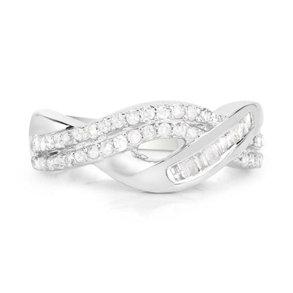 0.47 Carat Genuine White Diamond .925 Sterling Silver Ring by Bids.com