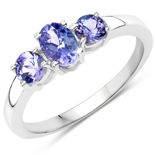 0.90 Carat Genuine Tanzanite .925 Sterling Silver Ring by Bids.com