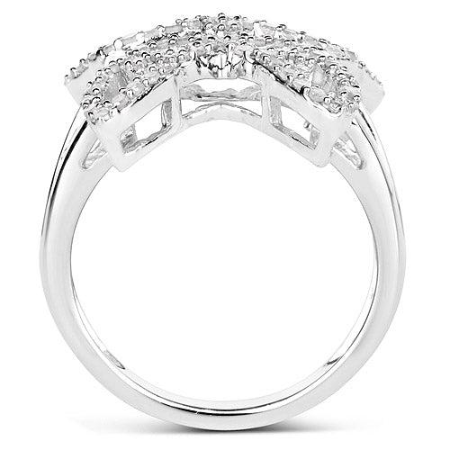 0.58 Carat Genuine White Diamond .925 Sterling Silver Ring by Bids.com