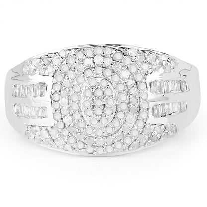 1.15 Carat Genuine White Diamond .925 Sterling Silver Ring by Bids.com