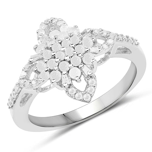 0.55 Carat Genuine White Diamond .925 Sterling Silver Ring by Bids.com