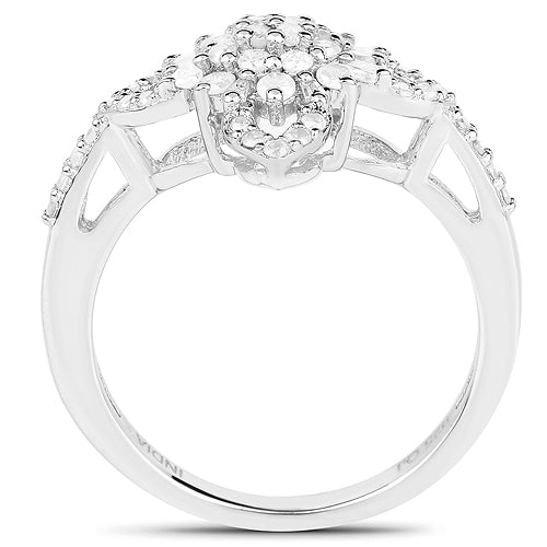 0.55 Carat Genuine White Diamond .925 Sterling Silver Ring by Bids.com