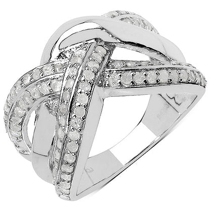0.55 Carat Genuine White Diamond .925 Sterling Silver Ring by Bids.com