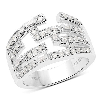 0.60 Carat Genuine White Diamond .925 Sterling Silver Ring by Bids.com