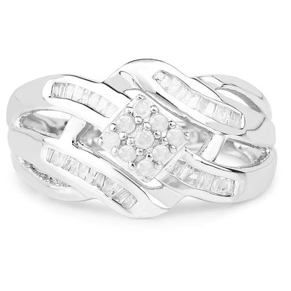0.62 Carat Genuine White Diamond .925 Sterling Silver Ring by Bids.com