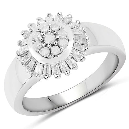 0.75 Carat Genuine White Diamond .925 Sterling Silver Ring by Bids.com