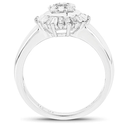 0.75 Carat Genuine White Diamond .925 Sterling Silver Ring by Bids.com