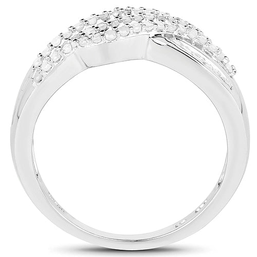 0.64 Carat Genuine White Diamond .925 Sterling Silver Ring by Bids.com