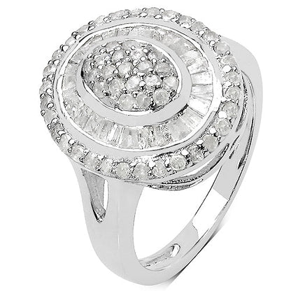 1.08 Carat Genuine White Diamond .925 Sterling Silver Ring by Bids.com