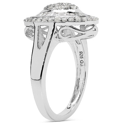 1.08 Carat Genuine White Diamond .925 Sterling Silver Ring by Bids.com