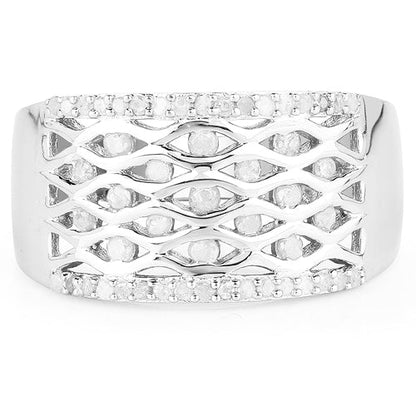 0.41 Carat Genuine White Diamond .925 Sterling Silver Ring by Bids.com