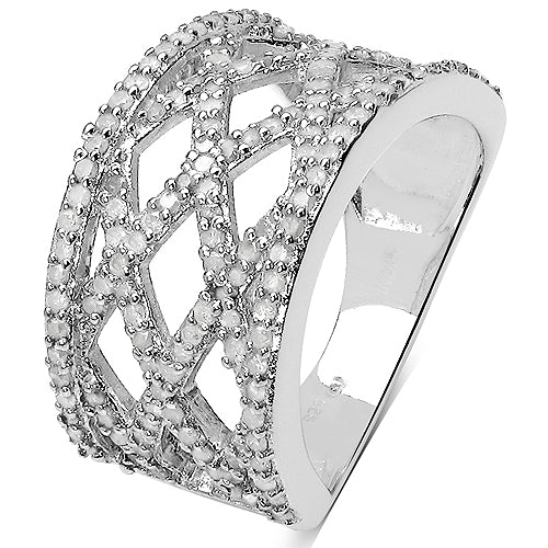 0.92 Carat Genuine White Diamond .925 Sterling Silver Ring by Bids.com