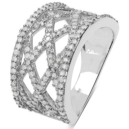 0.92 Carat Genuine White Diamond .925 Sterling Silver Ring by Bids.com