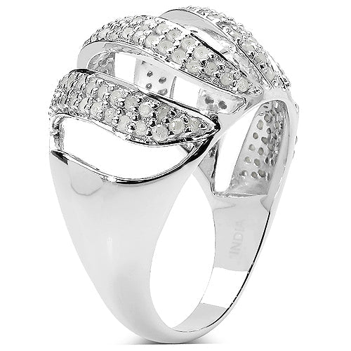0.98 Carat Genuine White Diamond .925 Sterling Silver Ring by Bids.com
