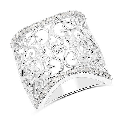 0.25 Carat Genuine White Diamond .925 Sterling Silver Ring by Bids.com