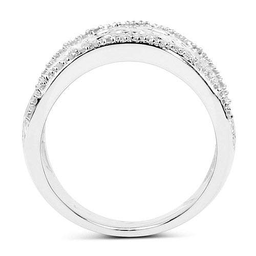 0.25 Carat Genuine White Diamond .925 Sterling Silver Ring by Bids.com