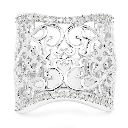 0.25 Carat Genuine White Diamond .925 Sterling Silver Ring by Bids.com