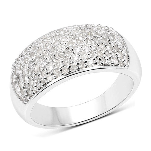 0.96 Carat Genuine White Diamond .925 Sterling Silver Ring by Bids.com