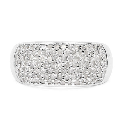 0.96 Carat Genuine White Diamond .925 Sterling Silver Ring by Bids.com