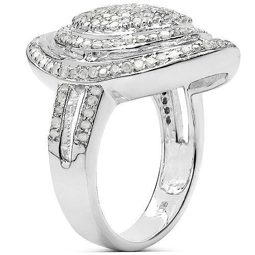 1.13 Carat Genuine White Diamond .925 Sterling Silver Ring by Bids.com