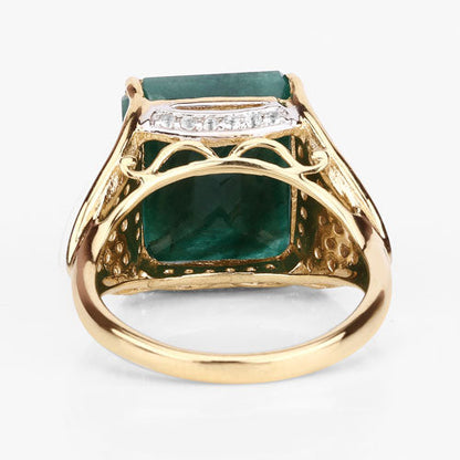 8.70 Carat Dyed Emerald and White Topaz .925 Sterling Silver Ring by Bids.com