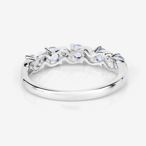 0.54 Carat Genuine Aquamarine and White Topaz .925 Sterling Silver Ring by Bids.com