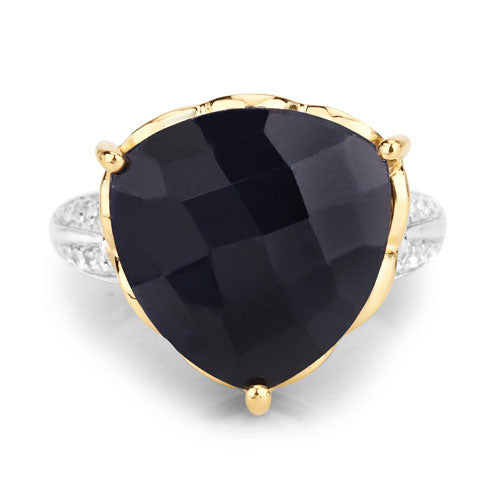8.39 Carat Dyed Sapphire and White Topaz .925 Sterling Silver Ring by Bids.com