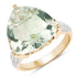 8.08 Carat Genuine Green Amethyst and White Topaz .925 Sterling Silver Ring by Bids.com