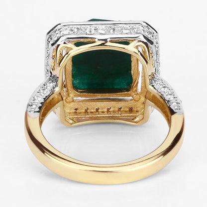 5.18 Carat Dyed Emerald and White Topaz .925 Sterling Silver Ring by Bids.com