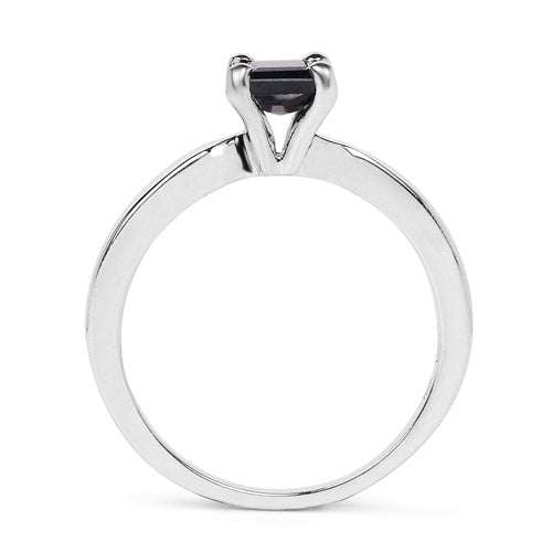 0.63 Carat Genuine Black Sapphire .925 Sterling Silver Ring  DestGlow
