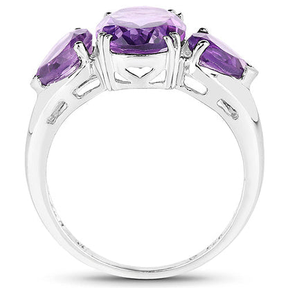 3.11 Carat Genuine Amethyst .925 Sterling Silver Ring  DestGlow