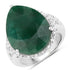 13.05 Carat Dyed Emerald and White Topaz .925 Sterling Silver Ring by Bids.com