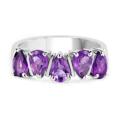 1.85 Carat Genuine Amethyst .925 Sterling Silver Ring by Bids.com