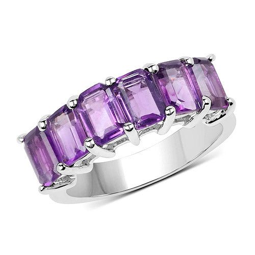 3.30 Carat Genuine Amethyst .925 Sterling Silver Ring by Bids.com