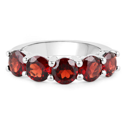 4.00 Carat Genuine Garnet .925 Sterling Silver Ring  DestGlow