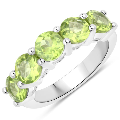 3.25 Carat Genuine Peridot .925 Sterling Silver Ring by Bids.com