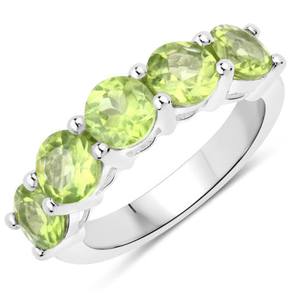 3.25 Carat Genuine Peridot .925 Sterling Silver Ring by Bids.com