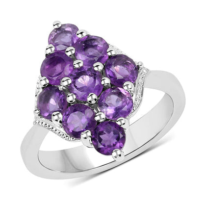 2.16 Carat Genuine Amethyst .925 Sterling Silver Ring by Bids.com