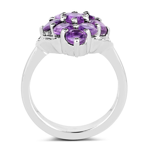 2.16 Carat Genuine Amethyst .925 Sterling Silver Ring by Bids.com