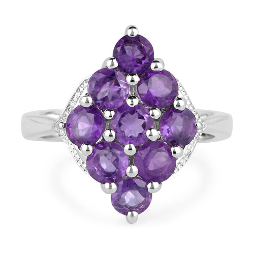 2.16 Carat Genuine Amethyst .925 Sterling Silver Ring by Bids.com