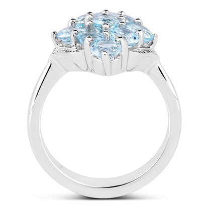 2.88 Carat Genuine Blue Topaz .925 Sterling Silver Ring  DestGlow