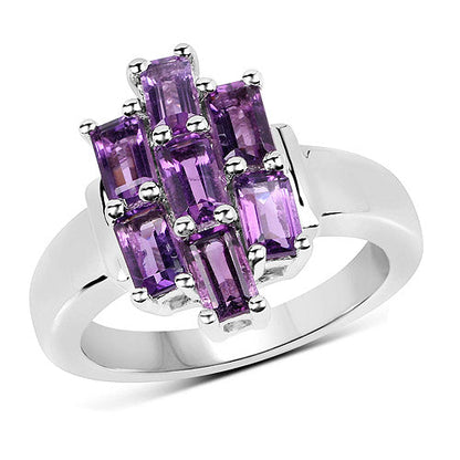 2.80 Carat Genuine Amethyst .925 Sterling Silver Ring by Bids.com