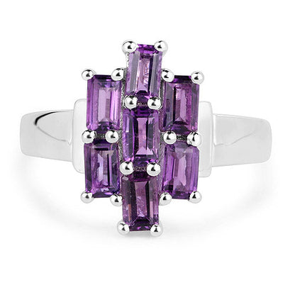 2.80 Carat Genuine Amethyst .925 Sterling Silver Ring by Bids.com