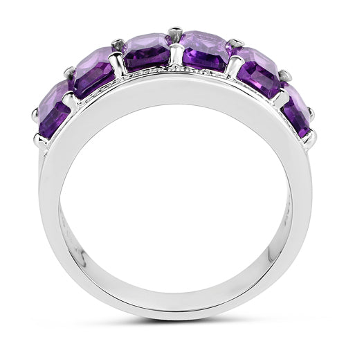 3.30 Carat Genuine Amethyst .925 Sterling Silver Ring by Bids.com