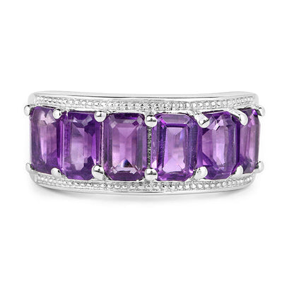 3.30 Carat Genuine Amethyst .925 Sterling Silver Ring by Bids.com