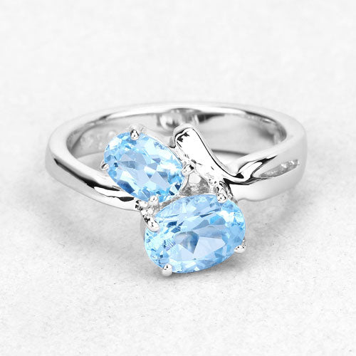 2.55 Carat Genuine Blue Topaz .925 Sterling Silver Ring by Bids.com
